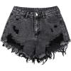 imageSOLY HUX Womens Ripped Raw Hem Jean Shorts High Waisted Straight Leg Denim Shorts StreetwearSolid Black