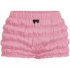 imageSOLY HUX Womens Ruffle Shorts Y2k Lace Lolita Bloomers Elastic Waist Frill Bottoms Micro BoyshortsPlain Pink