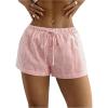 imageSOLY HUX Womens Striped Print Drawstring Waist Shorts Wide Leg Summer Beach Mini ShortsLight Pink Striped