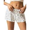 imageSOLY HUX Womens Striped Print Drawstring Waist Shorts Wide Leg Summer Beach Mini ShortsWhite Blue Floral