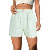 imageSOLY HUX Womens Y2K Striped Boxer Shorts Elastic High Waisted Straight Leg Workout Gym ShortsMint Green Plaid