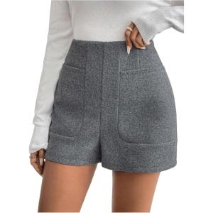 imageSOLY HUX Womens High Waisted Dress Shorts Straight Leg Work Office Shorts with PocketsPure Grey