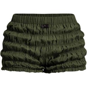 imageSOLY HUX Womens Ruffle Shorts Y2k Lace Lolita Bloomers Elastic Waist Frill Bottoms Micro BoyshortsPlain Army Green
