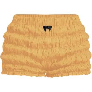 imageSOLY HUX Womens Ruffle Shorts Y2k Lace Lolita Bloomers Elastic Waist Frill Bottoms Micro BoyshortsPlain Golden Yellow