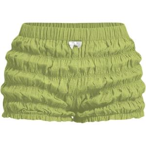 imageSOLY HUX Womens Ruffle Shorts Y2k Lace Lolita Bloomers Elastic Waist Frill Bottoms Micro BoyshortsPlain Light Green