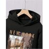 imageSOLY HUX Boys 2 Piece Sweatsuits Outfits Letter Graphic Long Sleeve Hoodies Sweatshirt and Sweatpants SetBlack Letter