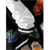 imageSOLY HUX Boys 2 Piece Sweatsuits Outfits Letter Graphic Long Sleeve Varsity Jacket and Sweatpants SetBlack and White Letter