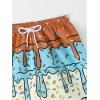 imageSOLY HUX Boys Beach Shorts Drawstring Waist Graphic Print Swim Trunks Summer BeachwearBrown Graphic