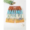 imageSOLY HUX Boys Beach Shorts Drawstring Waist Graphic Print Swim Trunks Summer BeachwearBrown Graphic