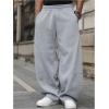 imageSOLY HUX Boys Casual Sweatpants Elastic Waist Wide Leg Baggy Athletic Pants with PocketsPlain Grey
