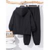 imageSOLY HUX Boys Clothes Quarter Zip Pullover Hoodie and Jogger Pants Sports Fall Outfits 2 Piece SetPlain Black