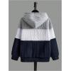 imageSOLY HUX Boys Color Block Hooded Sweatshirt Long Sleeve Drop Shoulder Pullover TopsBlue and Grey