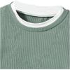 imageSOLY HUX Boys Crew Neck Long Sleeve T Shirt Contrast Binding Waffle Knit Tee TopsPlain Army Green