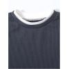 imageSOLY HUX Boys Crew Neck Long Sleeve T Shirt Contrast Binding Waffle Knit Tee TopsPure Grey
