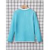 imageSOLY HUX Boys Crew Neck Long Sleeve T Shirt Contrast Binding Waffle Knit Tee TopsPure Mint Blue
