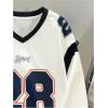 imageSOLY HUX Boys Graphic Sweatshirt Number Letter Print V Neck Long Sleeve Loose Pullover TopsWhite Letter
