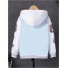 imageSOLY HUX Boys Letter Graphic Hoodies Jacket Long Sleeve Button Down Color Block OuterwearLight Blue Letter