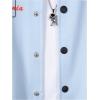 imageSOLY HUX Boys Letter Graphic Hoodies Jacket Long Sleeve Button Down Color Block OuterwearLight Blue Letter