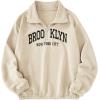 imageSOLY HUX Boys Letter Graphic Sweatshirt Half Zip Long Sleeve Collared Pullover Fall TopsApricot Letter