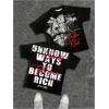 imageSOLY HUX Boys Letter Graphic T Shirts Streetwear Printed Short Sleeve Crew Neck Summer Tee TopBlack Graphic