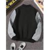 imageSOLY HUX Boys Letter Graphic Varsity Jacket Color Block Long Sleeve Fall Jacket Streetwear OuterwearBlack Letter
