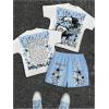 imageSOLY HUX Boys Outfits Graphic Short Sleeve T Shirts and Shorts 2 Piece Set Summer ClothesBlue White Graphic