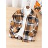imageSOLY HUX Boys Plaid Jacket Button Down Collar Long Sleeve Shacket Fall Jacket Outerwear with PocketsMulticoloured Plaid