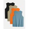 imageSOLY HUX Boys Summer Tank Top 4 Piece Set Sleeveless Crew Neck Shirts Basic UndershirtsGreen Orange Multi