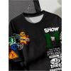 imageSOLY HUX Boys Summer Tops Letter Graphic Short Sleeve Shirts Crew Neck Loose Tee ShirtBlack Skull
