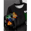 imageSOLY HUX Boys Summer Tops Letter Graphic Short Sleeve Shirts Crew Neck Loose Tee ShirtBlack Skull