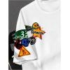 imageSOLY HUX Boys Summer Tops Letter Graphic Short Sleeve Shirts Crew Neck Loose Tee ShirtWhite Skull