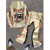imageSOLY HUX Boys Sweatsuits Graphic Hoodies and Flared Pants Two Piece Outfits Street Clothing SetBeige Graphic