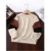 imageSOLY HUX Toddler Boys Color Block Sweatshirt Crew Neck Long Sleeve Letter Patched Pullover Fall TopsMulticoloured Letter