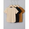 imageSOLY HUX Toddler Boys Round Neck Tee 3 Piece Solid Short Sleeve T Shirts Summer TopsBlack Beige Brown