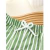 imageSOLY HUX Toddler Boys Striped Shorts Elastic Waist Straight Leg Casual Summer Track ShortsLime Green Striped