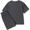 imageSOLY HUX Toddler Boys Summer 2 Piece Outfits Letter Graphic Short Sleeve Tee Top and Shorts Clothing SetsGrey Letter