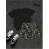 imageSOLY HUX Toddler Boys Summer Short Set Streetwear Short Sleeve Graphic Top and Shorts 2 Piece OutfitBlack Graphic