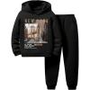 imageSOLY HUX Boys 2 Piece Sweatsuits Outfits Letter Graphic Long Sleeve Hoodies Sweatshirt and Sweatpants SetBlack Letter
