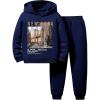 imageSOLY HUX Boys 2 Piece Sweatsuits Outfits Letter Graphic Long Sleeve Hoodies Sweatshirt and Sweatpants SetRoyal Blue Letter
