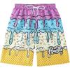 imageSOLY HUX Boys Beach Shorts Drawstring Waist Graphic Print Swim Trunks Summer BeachwearPurple Graphic