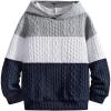 imageSOLY HUX Boys Color Block Hooded Sweatshirt Long Sleeve Drop Shoulder Pullover TopsBlue and Grey