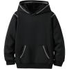 imageSOLY HUX Boys Hoodie Contrast Stitching Long Sleeve Hooded Sweatshirt Pullover Tops with PocketPure Black