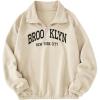 imageSOLY HUX Boys Letter Graphic Sweatshirt Half Zip Long Sleeve Collared Pullover Fall TopsApricot Letter