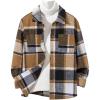 imageSOLY HUX Boys Plaid Jacket Button Down Collar Long Sleeve Shacket Fall Jacket Outerwear with PocketsMulticoloured Plaid