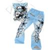 imageSOLY HUX Boys Summer Outfit Graphic Short Sleeve T Shirt and Pants Clothing Set 2 Piece StreetwearBlue White Multi