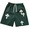 imageSOLY HUX Boys Summer Shorts Graphic Print Elastic High Waisted Casual ShortsDark Green Cross