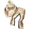 imageSOLY HUX Boys Sweatsuits Graphic Hoodies and Flared Pants Two Piece Outfits Street Clothing SetBeige Graphic