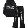 imageSOLY HUX Toddler Boys Hoodies Set Y2k Hooded Sweatshirts with Flared Pants Street Two Piece OutfitsBlack Graphic