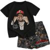 imageSOLY HUX Toddler Boys Summer Short Set Streetwear Short Sleeve Graphic Top and Shorts 2 Piece OutfitBlack Graphic