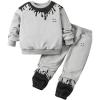 imageSOLY HUX Toddler Boys Sweatsuits 2 Piece Outfits Graphic Print Long Sleeve Sweatshirt and Sweatpants SetGrey Printed